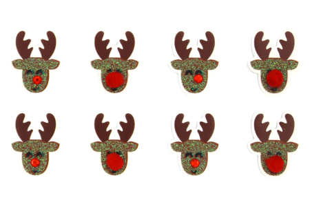 Reindeer Stickers with Pom Poms - 25 pcs - 3 - Christmas Stickers and Labels - 10doigts.com - Christmas Stickers and Labels – 10doigts.fr