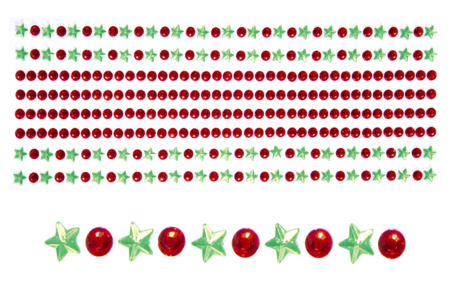 strass adhesivos navidad estrellas verde rojo - Strass adhesivos – 10doigts.fr
