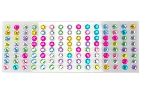 Strass autoadhesivos en tira, Ø 1 cm - 120 pcs - Strass adhesivos – 10doigts.fr