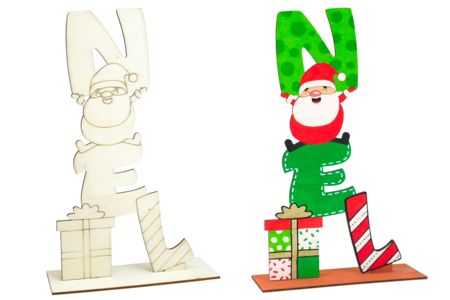 Christmas Word Supports + Wooden Base - 4 Pieces - 4 - Christmas Wooden Objects - 10doigts.com - Christmas Wooden Objects – 10doigts.fr