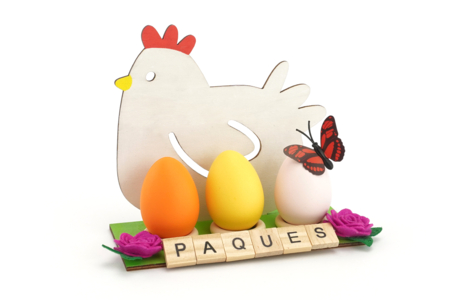 Chicken Holder for Easter Eggs, Wooden - 1 - Easter Decor Supports - 10doigts.com - Easter Decor Supports – 10doigts.fr