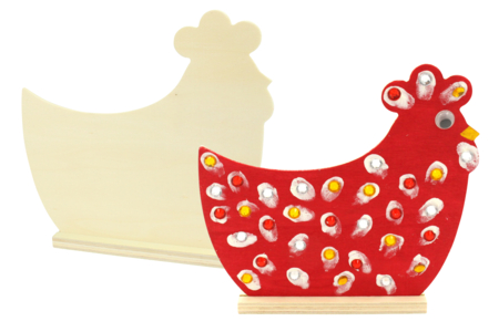 Wooden Chicken Silhouettes + Base - 6 Pieces - 4 - Easter Decor Supports - 10doigts.com - Easter Decor Supports – 10doigts.fr