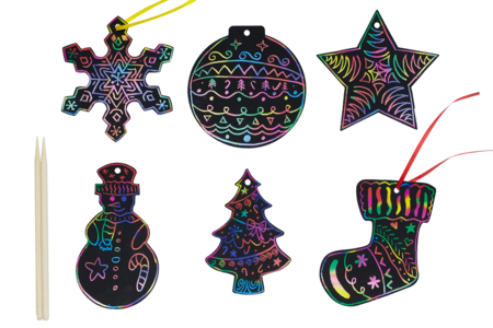 suspensión de Navidad carta para rascar niños - Cartas para rascar, para puntear – 10doigts.fr