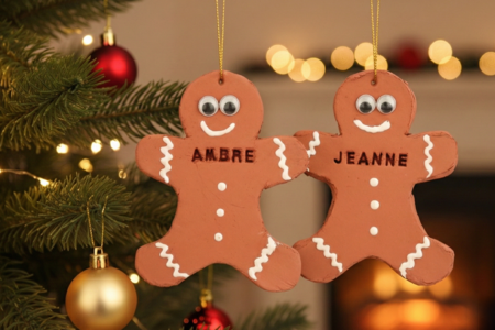 Suspensión Árbol Navidad Muñeco Jengibre - Actividades manuales decoraciones del árbol de Navidad – 10doigts.fr