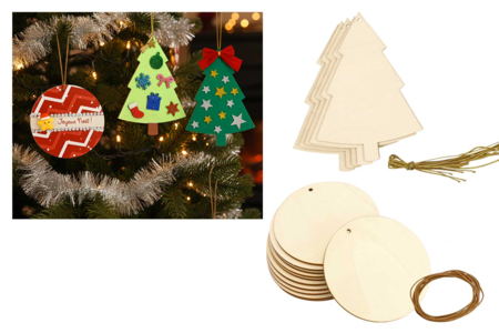 Suspensiones de madera para decorar - formas a elegir - Decoraciones de Navidad de madera – 10doigts.fr