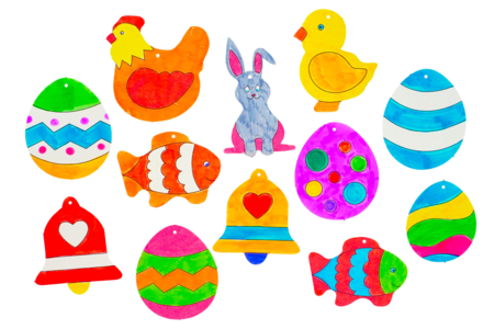 suspensiones de Pascua para colorear - Kits creativos de Pascua – 10doigts.fr