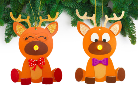 suspensiones rennes luminosas - Kits creativos de Navidad para los niños – 10doigts.fr