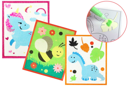 Sanding Cards, Animal Theme - 6 Cards - 1 - Colored Sand - 10doigts.com - Colored Sand – 10doigts.fr