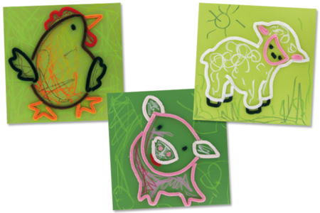 Cuadro de limpiapipas - Actividades manuales cuadros: crear y decorar en gran formato – 10doigts.fr