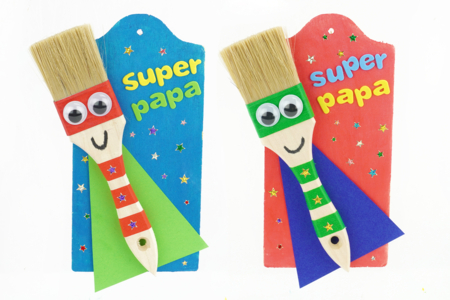 Cuadro Día del Padre Super papá Gran pincel - Manualidades día del padre – 10doigts.fr