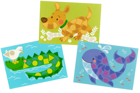 cuadro gommette cocodrilo ballena perro - Kits creativos gomets – 10doigts.fr