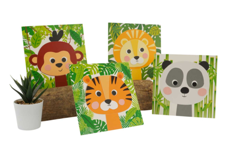 Cuadros animales de la jungla - 4 piezas - Kits educativos – 10doigts.fr
