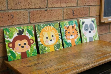 Cuadro tela animales de la jungle - Kits educativos – 10doigts.fr