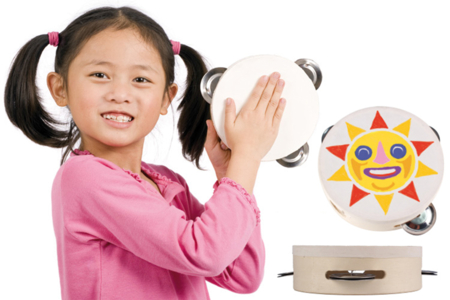 Tambourine with cymbals - 1 - Musical Instruments - 10doigts.com - Musical Instruments – 10doigts.fr