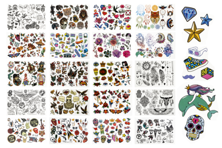 Temporary Tattoos - 20 Sheets - 1 - Creative Makeup for Kids - 10doigts.com - Creative Makeup for Kids – 10doigts.fr