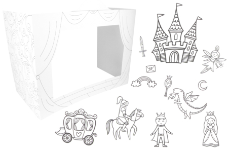 Theater and Characters to Color + Markers - 3 - Coloring Shapes and Drawings - 10doigts.com - Coloring Shapes and Drawings – 10doigts.fr