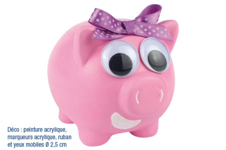 hucha cerdo de cerámica blanca - 10doigts.fr