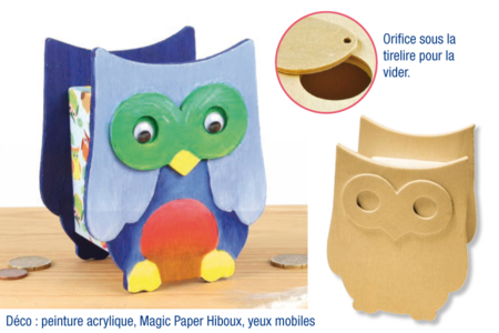 Hucha búho de madera - 10doigts.fr