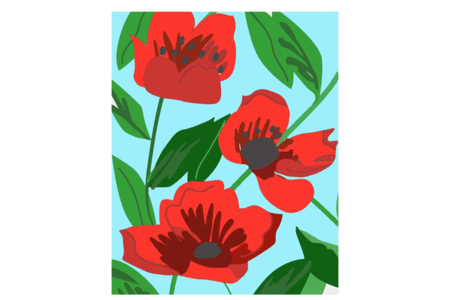Printed Canvas for Painting - Poppies - 2 - Stretched Frames and Canvas Boards - 10doigts.com - Stretched Frames and Canvas Boards – 10doigts.fr