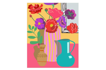 Paintable Printed Canvas - Vases - 2 - Paint by Numbers - 10doigts.com - Paint by Numbers – 10doigts.fr