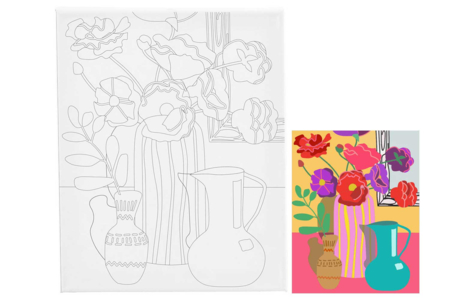 Paintable Printed Canvas - Vases - 3 - Paint by Numbers - 10doigts.com - Paint by Numbers – 10doigts.fr
