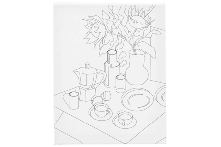 Paintable Printed Canvas - Breakfast - 4 - Paint by Numbers - 10doigts.com - Paint by Numbers – 10doigts.fr