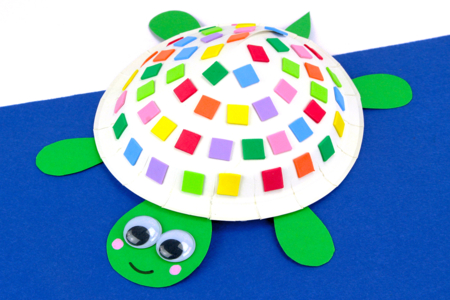 Turtle with a Paper Plate and Mosaics - 1 - Animal Crafts: Our Creative Ideas for Children - 10doigts.com - Animal Crafts: Our Creative Ideas for Children – 10doigts.fr