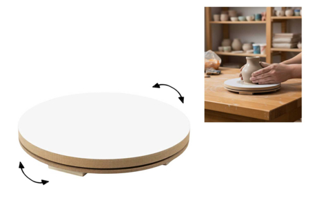 Wooden Pottery Wheel - 1 - Modeling Tools - 10doigts.com - Modeling Tools – 10doigts.fr