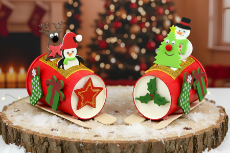 Christmas sleigh with a paper cup - Christmas Craft Activities – 10doigts.fr