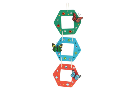 Tríos de pequeños marcos de fotos hexagonales - Marcos de fotos de madera – 10doigts.fr