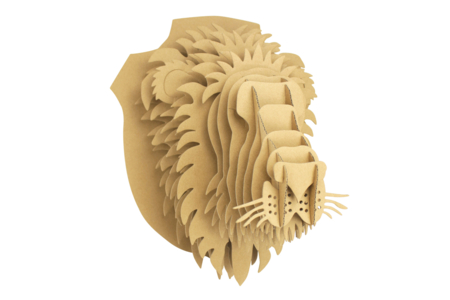 Lion Trophy to Assemble - 1 - Cardboard Decorations - 10doigts.com - Cardboard Decorations – 10doigts.fr