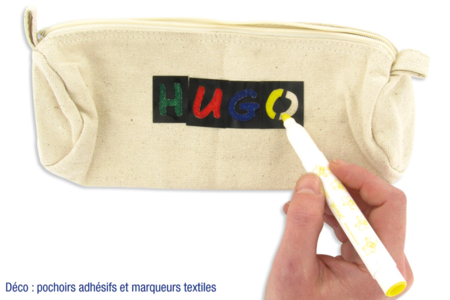 Natural cotton pouch with zip closure: decorative idea - Craft Activities for Sewing and Knitting – 10doigts.fr