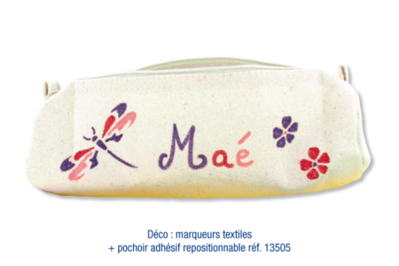 Natural cotton pouch with zip closure: decorative idea - Craft Activities for Sewing and Knitting – 10doigts.fr