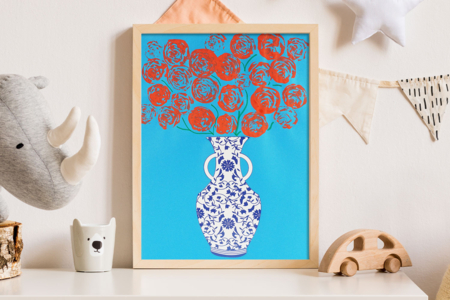 tuto peinture rose avec pochette plastiques - Actividades manuales Día del Abuela – 10doigts.fr