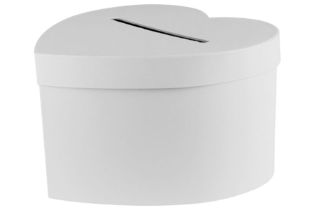 Urna corazón en cartón blanco - Cajas y cestas de cartón – 10doigts.fr