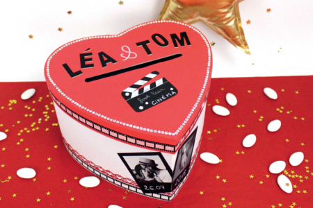 urna corazón matrimonio compromiso - Cajas y cestas de cartón – 10doigts.fr