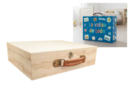 Decorative Wooden Briefcase - 1 - Wooden Boxes - 10doigts.com - Wooden Boxes – 10doigts.fr