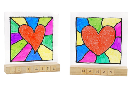 vidrio de corazón día de las madres idea regalo niños - Manualidades día de la madre – 10doigts.fr