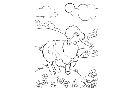 Printable coloring pages: Lamb 01 – 10 Doigts