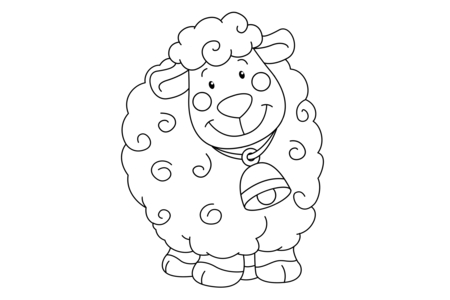 Printable coloring pages: Lamb 02 – 10 Doigts