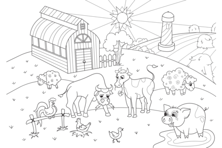 Dibujos para imprimir : Animales-granja7 – 10 Doigts