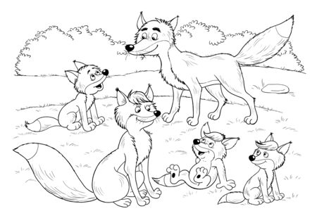 Printable coloring pages: Forest animals 5 – 10 Doigts