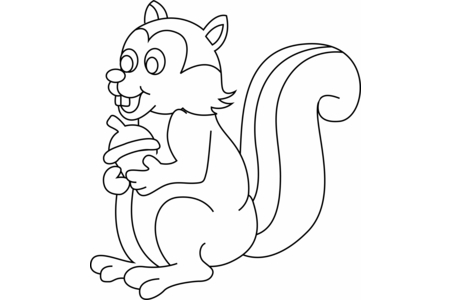 Printable coloring pages: Squirrel 01 – 10 Doigts