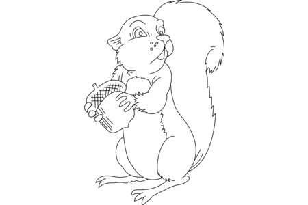 Dibujos para imprimir : Ardilla 04 – 10 Doigts