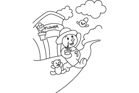 Printable coloring pages: Bear 005 – 10 Doigts