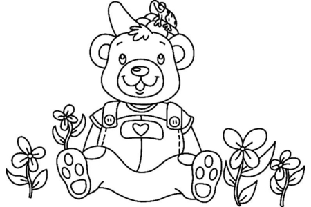 Printable coloring pages: Bear 006 – 10 Doigts