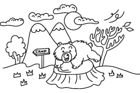 Printable coloring pages: Bear 008 – 10 Doigts