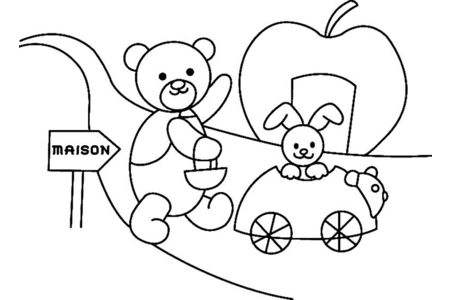Printable coloring pages: Little Bear 010 – 10 Doigts