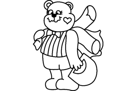 Printable coloring pages: Bear 013 – 10 Doigts