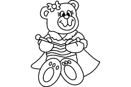 Printable coloring pages: Bear 016 – 10 Doigts